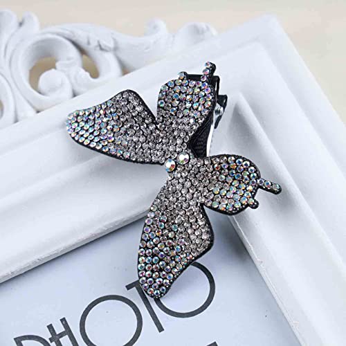 Andelaisi Vintage vještački dijamant Butterfly Head Clip Silver Crystal Butterfly ukosnica ukosnica sjajna