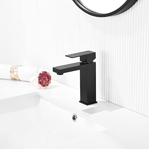 Crna rupa za kupaonicu Slaba sa jednom ručkom Vanity slavina mat crnog kupaonice Slavina za sudoper 1 rupa