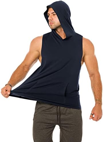 Nitagut muns bez rukava STORSTI Sportski s kapuljačnim tamponima, casual mišićne majice Cool Ljeto Bodybuilding