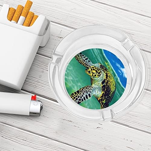 Morska kornjača Okrugli stakleni držač pepeljara za cigarete Kućište Slatko pušenje pepela