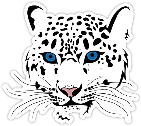 Snow Leopard plave oči naljepnica naljepnica 5 x 4