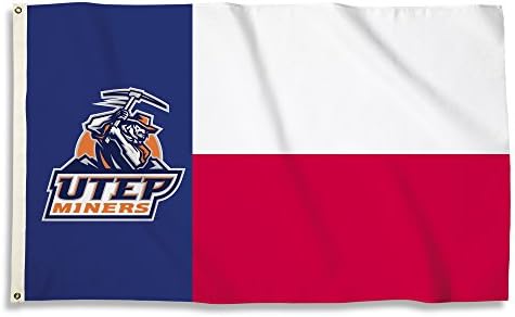 BSI NCAA College Texas El Paso rudari 3 x 5 stopa zastava sa grombotama