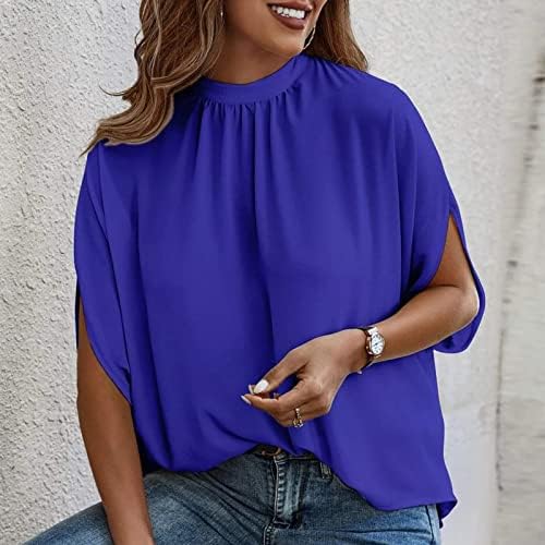 Ženske tunike majice Casual Split Plus Size Tops sleep Sleeve Casual bluza, ženske ljetne lepršave majice
