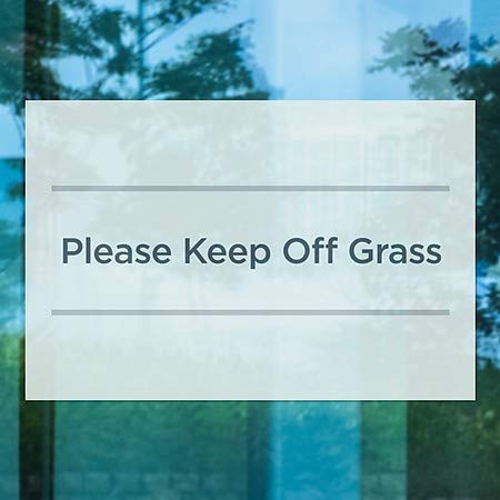 CGSignLab | Molimo čuvajte travu - laskaste teal prozor Cling | 30 x20