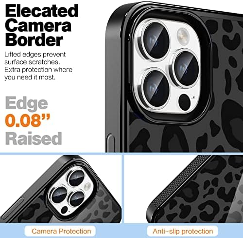 Gultmee [3 na 1 Dizajniran za iPhone 13 Pro Max Case Slatka getara Leopard uzorak Teksture Neklizajuća udarna