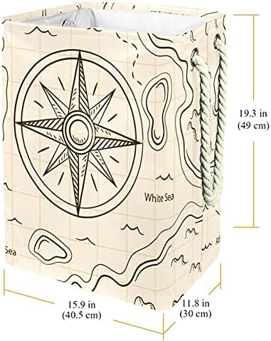 Inhomer Map Compass velika korpa za veš vodootporna sklopiva korpa za odeću za organizatore igračaka za