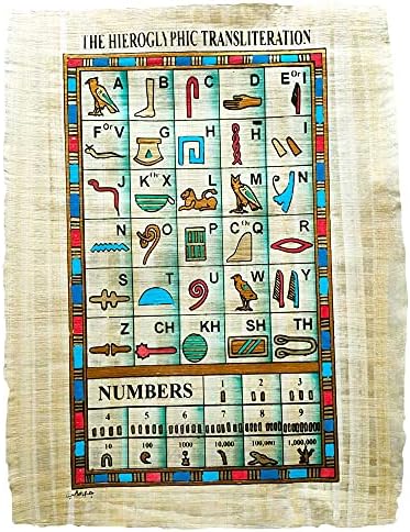 Papirus Papirus originalna Egipatska Hijeroglifska Abeceda Drevnog Egipta napravljena i ručno obojena u