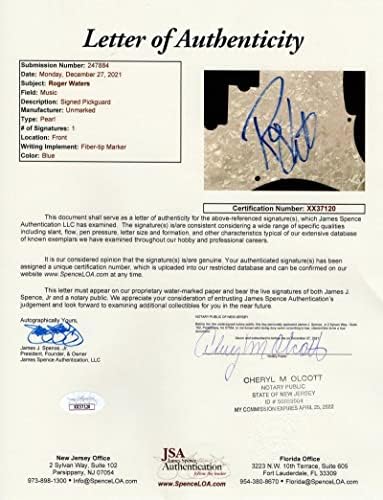ROGER WATERS potpisao autogram u punoj veličini RED FENDER električna bas gitara F W/ JAMES SPENCE JSA pismo