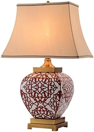 ZLXDP kineska crvena bijela keramička stolna lampa za dnevni boravak SOURY spavaća soba Noćni lampica
