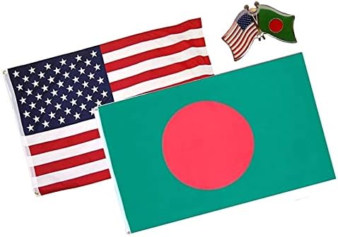 Novi kombinirani SAD i Bangladeš država 2x3 2'x3 'Dekoracija zastava i prijateljstva Revel Pin - broševi