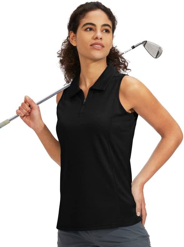 Viodia Ženska golf majica bez rukava sa zatvaračem u tenisu Brzi suhi rezervoar polovice za žene za žene