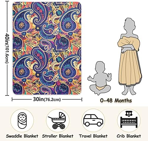 Xigua Vintage Paisley uzorak za bebe deke za dečake, 30 x 40 inča Super mekani debljine novorođene pokrivač,