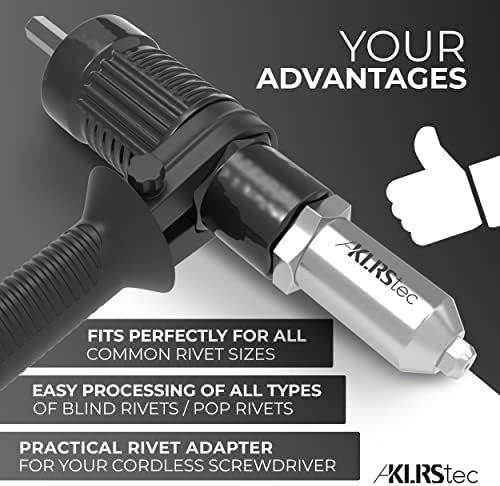 KLRStec profesionalni Adapter za zakovice-nastavak za zakovice za akumulatorske odvijače i bušilice - jednostavna