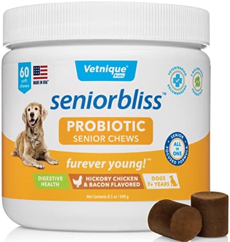 Seniorbliss Probiotic Senior Dog Chews i Seniorbliss Hypoallergenic šampon Bundle Senior Dog Vitamini i