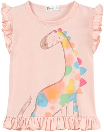 Toddler Baby Girl Rukav Na Volanima Pamučne Majice Jednorog Dinosaurusa Majice Za Tenkove