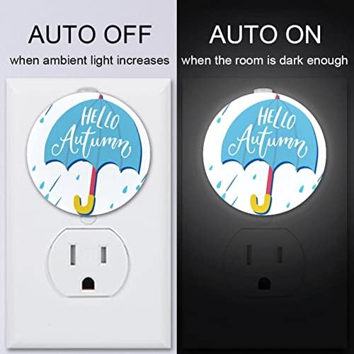 2 paket Plug-in Nightlight LED noćno svjetlo zdravo jesenska Kiša Umbralla sa senzorom sumraka do zore za