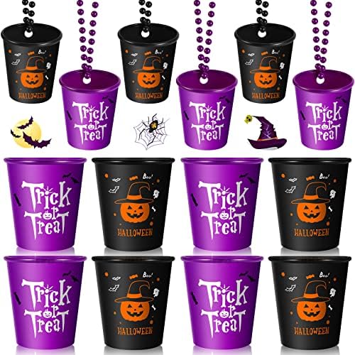12 komada Halloween Shot Glass na perlama ogrlica Trick or Treat Halloween Shot Glass ogrlice bundeve Plastic