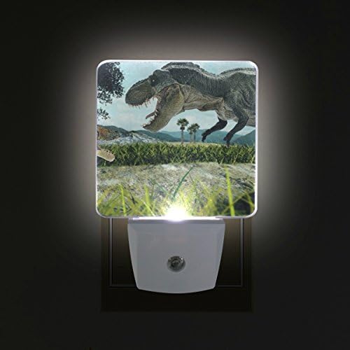 2 Pc Plug-in LED noćna svjetla sa 3D Renderiranjem dinosaurusa noćna svjetla sa senzorom sumraka do zore