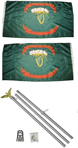 AES 69. Irska brigada 3'x5 'poliesterska 2 slojna dvostrana zastava sa 6' aluminijumskim poleta za zastavu