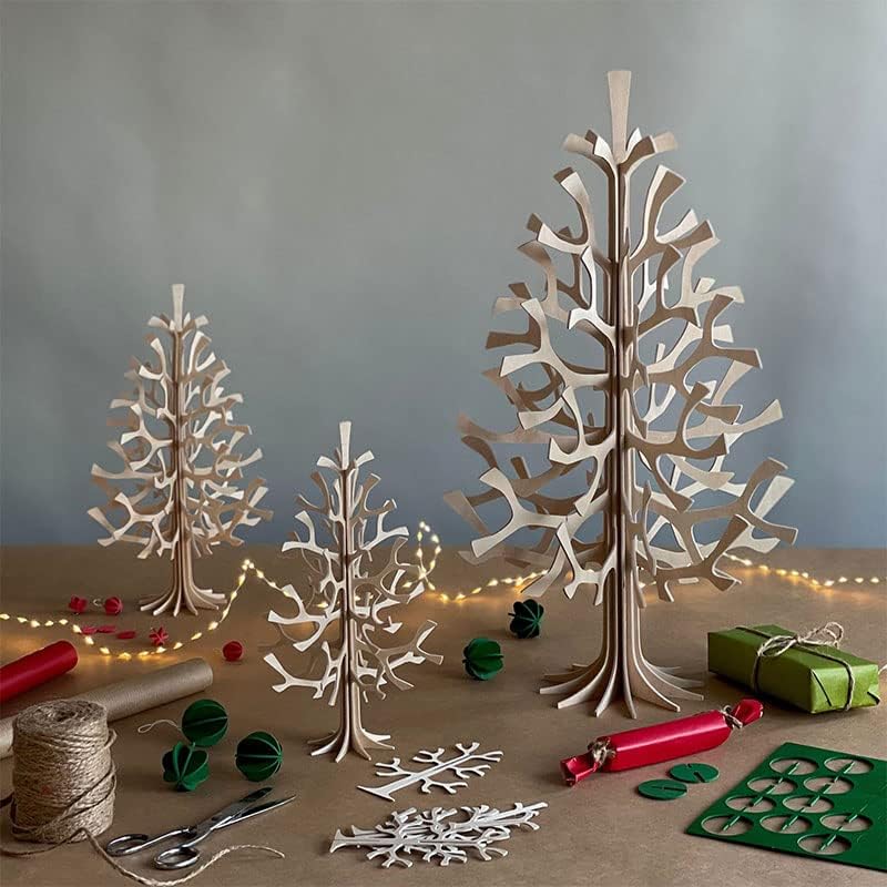 Lovi Dkgr Ornament karta, mini stablo, božićno drvce, 5,5 inča, tamno zelena, breza, montaža, izrađena u