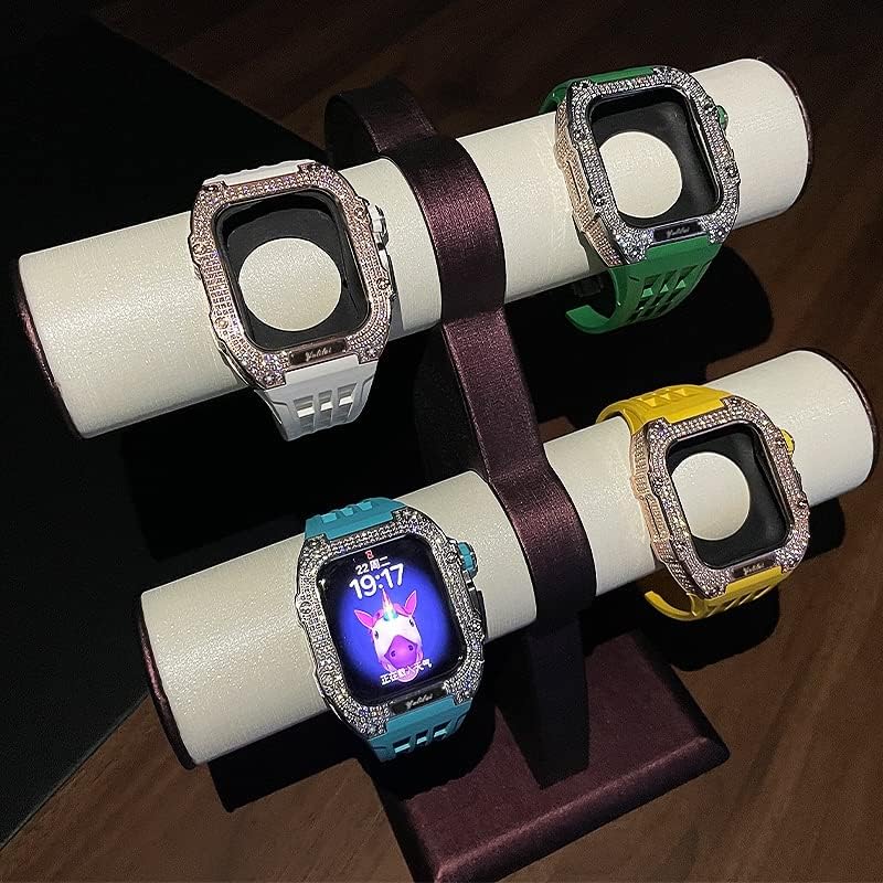 KANUZ CATW Modifikacija, luksuzni satovi za Apple Watch 6 5 4 SE 44mm Luksuzni fluorinski gumeni kaiš Titanium