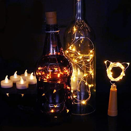 Dreamworth žičana svjetla za flašu vina od 12 paketa, 20 LED 6.6 ft AAA bajkovita svjetla od plute na baterije