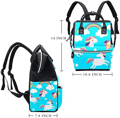Guerotkr Travel Backpack, Bag za pelene, Backpack Pelenerine, Unicorn Rainbow Star
