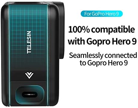 TELESIN aluminijumski poklopac baterije za GoPro Hero 11 Hero 10 Hero 9 Crni, uklonjiva zamjenska kopča