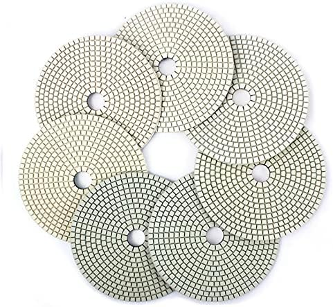 6 inčni 7pcs / set mokri dijamantski poliranje za granitni mramorni kamen bijeli Bond Diamond Disc wheels