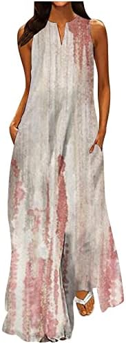 Maxi haljina za žene boemian sandress ljetni bez rukava Caftans cvjetni plus veličina havajska majica sa