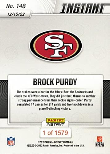 2022 Panini Instant Football 148 Brock Purdy Rookie Card 49ers - samo 1.579 napravljeno!