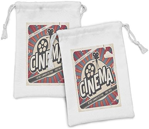 Ambesonne vintage tkanina torba od 2, retro kino-vinovi Vintage Paper Teksture Hollywood Stars Tema Image
