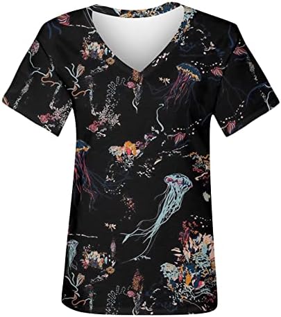 Ženski kratki rukav Dressy Casual Slatko tiskano ljeto moda 2023 Košulje Trendi bluze Labavi montažni tunike