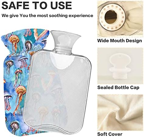 UMIRIKO meduza boja flaša za toplu vodu sa poklopcem, prozirna vreća za toplu vodu 1 litar 20245788