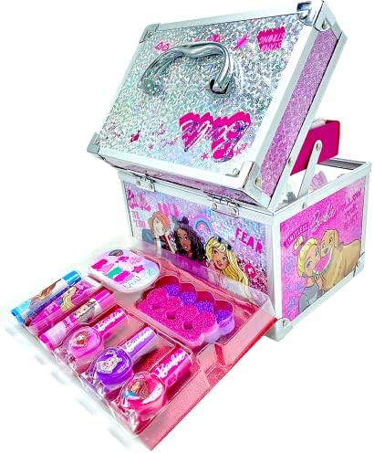 Barbie-Townley djevojka voz Case Cosmetic Makeup Set uključuje sjajilo za usne, eye Shimmer, četke, lak