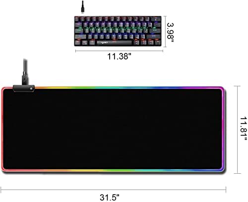 AiLOVEREN 60% mehanička Mini tastatura za igre i velika podloga za miš kombinovana, žičana 61 ključna kompaktna