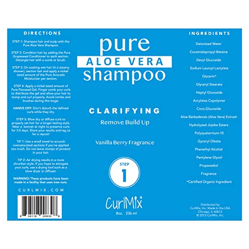 Curlmix šampon za kovrčavu i nastranu kosu s Aloe Verom-Vanilla Berry miris - pojašnjava i vlaži etničku