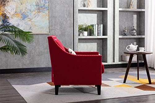 Deolme Red Accent Chairs Set od 2 za dnevni boravak-moderna fotelja iz sredine stoljeća Sofa stolica sillones