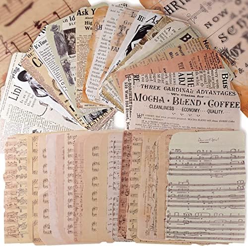 50 listova Vintage Scrapbook Materijal Papir 4,7x6.7Inch Cafoning ScrapPooking Bullet Journals Prirodni