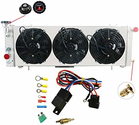 OzCoolingParts puni aluminijumski radijator + 3 x 9 električni ventilator za hlađenje sa pokrovom + termostat