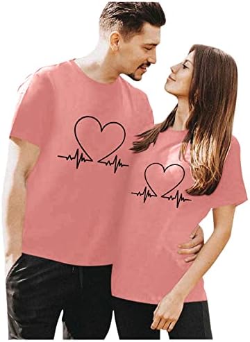 Ljubav Srce Valentines Day Ljubavnik T-Shirt Za Njega I Njen Dan Zaljubljenih Kratki Rukav Okrugli Vrat