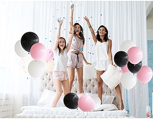 ANSOMO crno-roze baloni od lateksa od 12 inča ukrasi za rođendanske zabave, 40 pakovanja, crno svijetlo