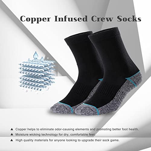 Kodal Copper Infused Crew Socks poslovni Atletski vlaženje bez mirisa udoban za cjelodnevno nošenje