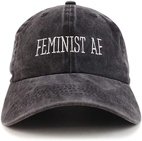 Trendy prodavnica odjeće feministički af tekst vezena oprana pamučna nestrukturirana bejzbol kapa