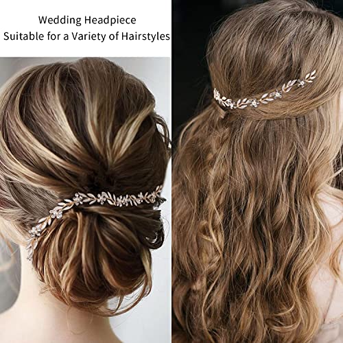 Didder Bride Wedding Hair Vine traka za glavu Leaf Pearl Crystal Gold Bridal Hair Accessories cvijet traka