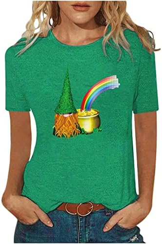 Irski Gnome Pivo pivo Lucky Shamrock Gnome St Patricks Dan majica Ženske kratkih rukava Zelena djetelinska