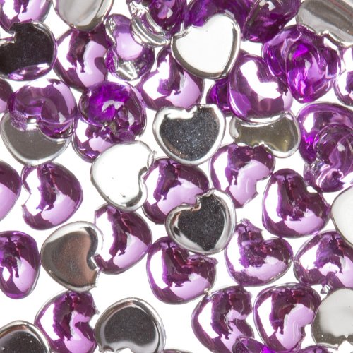 Zink Boja Nail Art Akrilni Vještački Dijamant Duboko Ljubičasto Srce 100 Komada Uljepšavanje