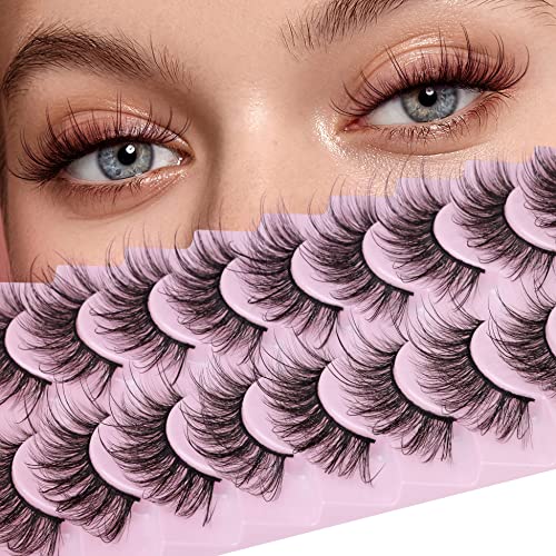 wiwoseo Angel Fox Eye Lashes Extension Fairy Strip Lashes Fluffy Peri Lashes Natural Wispy Fluffy Faux Mink