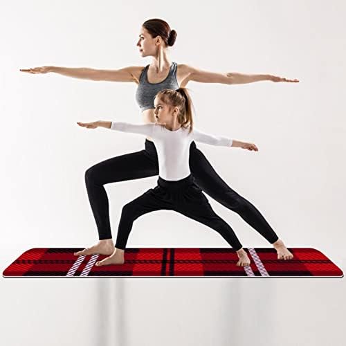 Sve namjene Yoga Mat Vježba & Vježba Mat za jogu, Vintage crveni karirani Božić