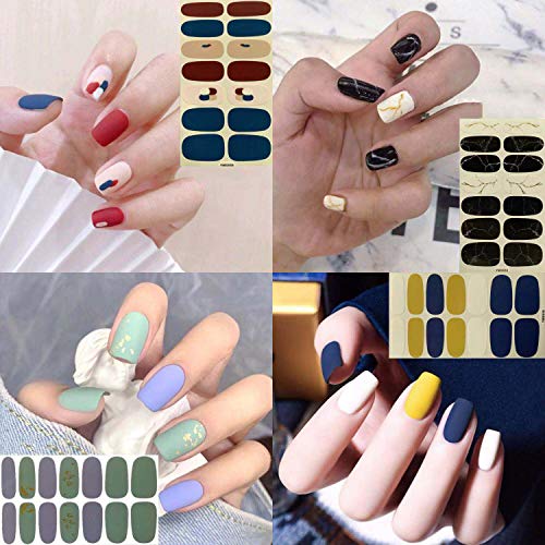 WOKOTO 20 listova naljepnice za lakove za nokte s više dizajna puni oblozi za nokte za žene djevojke s 1